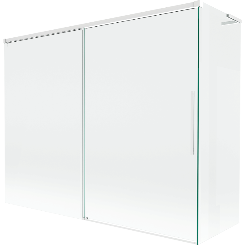 Mexen Rox L parawan nawannowy 2-skrzydłowy rozsuwany 190 + 90 x 150 cm, transparent, biały - 8C9L-190-090-20-00