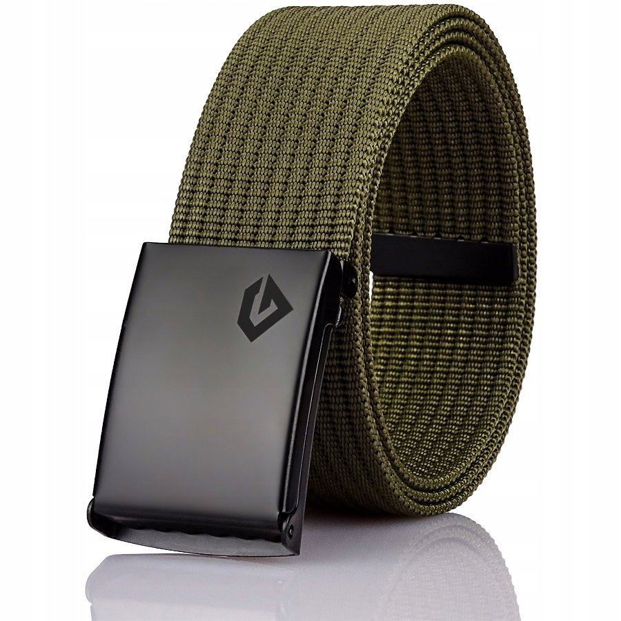 Pasek Wojskowy Zielony Czarna Klamra 110cm