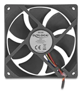 Wentylatory komputerowe - DeLOCK 67297 system chłodzenia komputerów Obudowa komputera Wentylator 9,2 cm Czarny 1 szt. - miniaturka - grafika 1