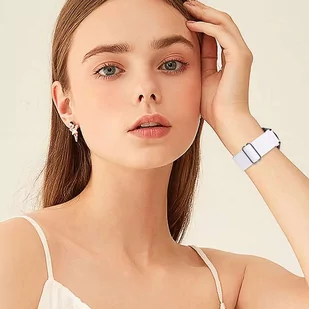 Pasek elastyczny Uniwersalny nylonowy Alogy Nylon opaska do zegarka Smartwatcha 22mm Biały - Akcesoria do smartwatchy - miniaturka - grafika 4