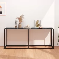 Konsole i sekretarzyki - shumee shumee Konsola czarny marmur 180x35x75,5 cm szkło hartowane - miniaturka - grafika 1