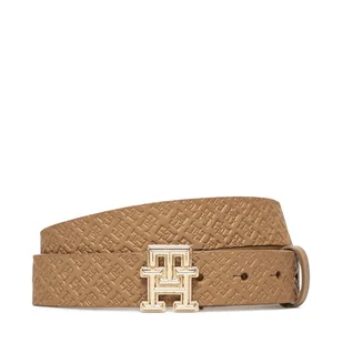 Pasek Damski Tommy Hilfiger Th Monogram 3.0 Mono AW0AW17354 Brązowy - Paski - miniaturka - grafika 1