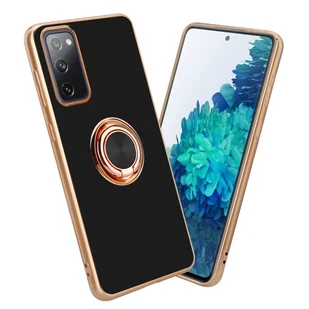 Pokrowiec Do Samsung Galaxy S20 FE Etui w Glossy Czarny - Złoto magnetycznym Obudowa Case Cover Ochronny Cadorabo - Etui i futerały do telefonów - miniaturka - grafika 1