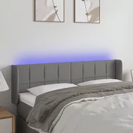 Inne meble do sypialni - vidaXL Zagłówek do łóżka z LED, ciemnoszary, 147x16x78/88 cm, tkanina - miniaturka - grafika 1