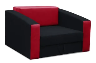 Czarno-czerwony fotel amerykanka R9-D85 - Łóżka dla dzieci i młodzieży Czarno-czerwony fotel amerykanka R9-D85 - Łóżka dla dzieci i młodzieży - miniaturka - grafika 1