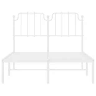 Metalowa rama łóżka z wezgłowiem, biała, 120x190 cm Lumarko! - Łóżka - miniaturka - grafika 6