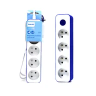Listwy zasilające - Philips biało-niebieska 4 gniazda 1,5m chp2145u/60 34365 - miniaturka - grafika 1