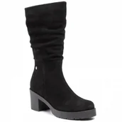 Kozaki damskie - KOZAKI MACIEJKA 04389-01 CZARNE SKÓRA ZAMSZ R.40 - miniaturka - grafika 1