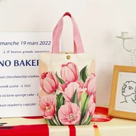 Torebki damskie - TEMU torba płócienna w stylu vintage z motywem tulipanów na rok 2025, codzienna torba na ramię, torba na prezent świąteczny - miniaturka - grafika 1