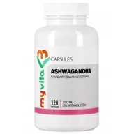 Suplementy naturalne - MyVita Ashwagandha Standaryzowany Ekstrakt Żeń-Szeń Indyjski 250Mg 120 kaps. - miniaturka - grafika 1