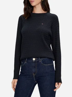 Sweter damski bawełniany Tommy Hilfiger WW0WW41142-DW5 XS Granatowy (8720645928485) - Swetry damskie - miniaturka - grafika 1