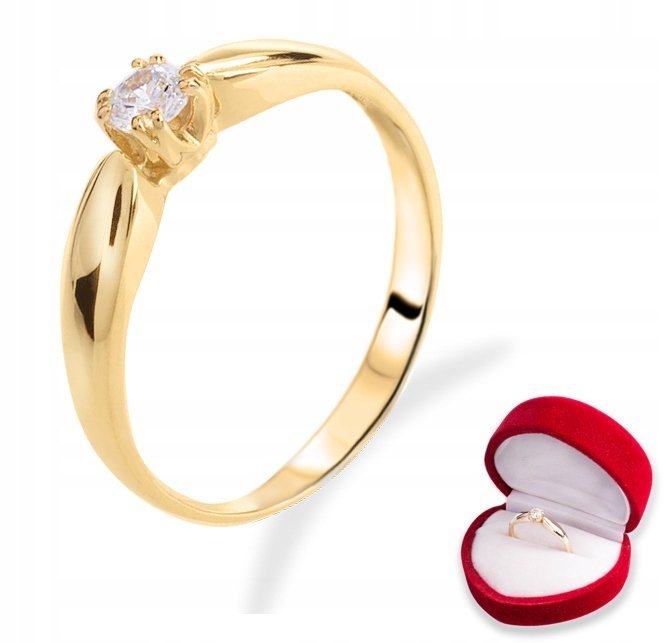 ZŁOTY PIERŚCIONEK Z CYRKONIAMI 333 BN68