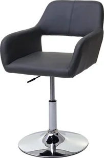 Krzesło do jadalni HWC-A50 III, krzesło kuchenne, retro 50s, imitacja skóry ~ szary, chromowana podstawa - Krzesła - miniaturka - grafika 1
