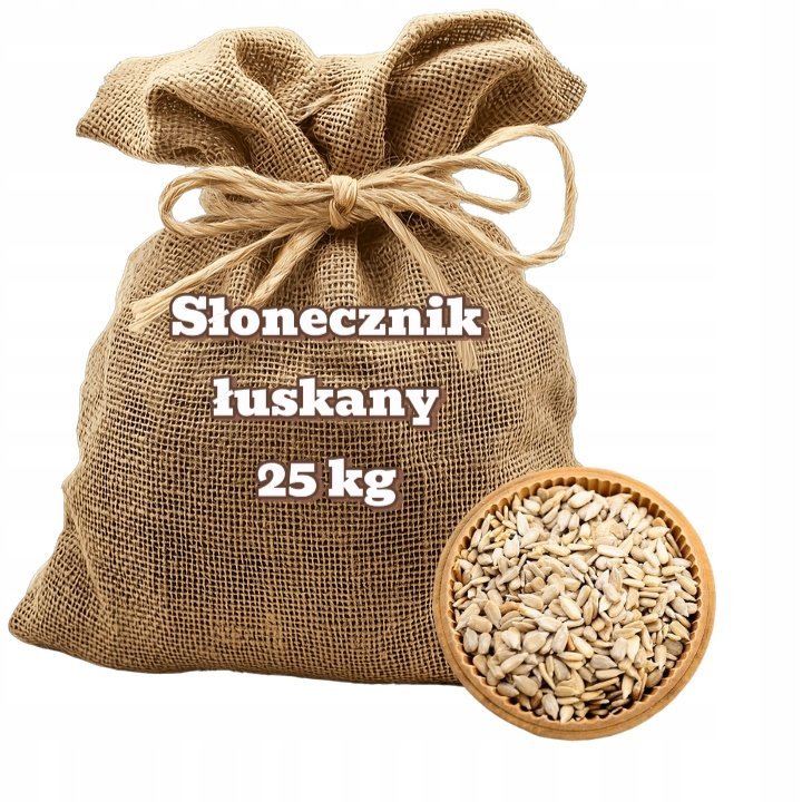 SŁONECZNIK ŁUSKANY 25 KG 25000 G PESTKI NATURALNE ZIARNO JAKOŚĆ PREMIUM