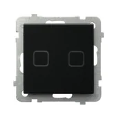 Wyłączniki światła i elektryczne - Przycisk dotykowy zwierny podwójny SONATA Touch - czarne szkło mrożone - miniaturka - grafika 1