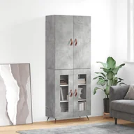 Witryny - vidaXL Witrynka, szarość betonu 69,5x34x180 cm materiał drewnopochodny - miniaturka - grafika 1