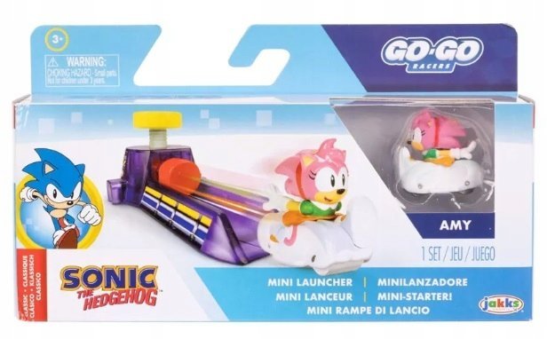 Sonic The Hedgehog - GO GO RACERS - AMY mini wyrzutnia i pojazd 3cm