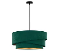 Lampy sufitowe - Żyrandol na lince KOBO 1xE27/15W/230V zielony/złoty - miniaturka - grafika 1