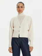 Swetry damskie - OUI Kardigan 86691 Biały Regular Fit - miniaturka - grafika 1