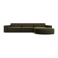 Narożniki - Zielona aksamitna sofa narożna (prawy narożnik) Jodie - Micadoni Home - miniaturka - grafika 1
