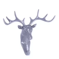 Wieszaki łazienkowe - Haczyk ścienny z poroża w formie naklejki - szary - miniaturka - grafika 1