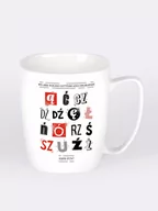 Kubki - POLSKIE LITERKI / POLISH LETTERS / kubek biały z uchem - miniaturka - grafika 1