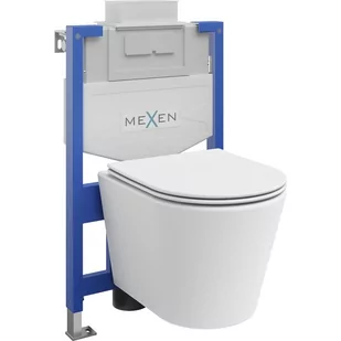 Mexen zestaw podtynkowy WC stelaż Fenix XS-U z miską WC Rico i deską wolnoopadającą, biały mat - Stelaże i zestawy podtynkowe do WC - miniaturka - grafika 1