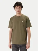 Koszulki męskie - Guess Jeans T-Shirt M4YI46 K8FQ4 Khaki Regular Fit - miniaturka - grafika 1