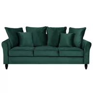 Sofy i kanapy - Beliani Sofa 3-osobowa welurowa szmaragdowa BORNHOLM - miniaturka - grafika 1