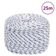 Pasmanteria - vidaXL Linka żeglarska, biała, 10 mm, 25 m, polipropylen - miniaturka - grafika 1