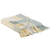 Koce - Koc bawełniany 125 x 150 cm żółto-zielony BETALI - miniaturka - grafika 1