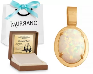 Rodium Złota zawieszka 585 z Opalem PREZENT GRAWER RD-37773 - Zawieszki - miniaturka - grafika 1