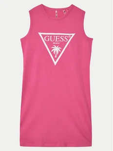 Guess Sukienka codzienna J4GK35JA914 Różowy Regular Fit - Sukienki i spódniczki dla dziewczynek - miniaturka - grafika 1