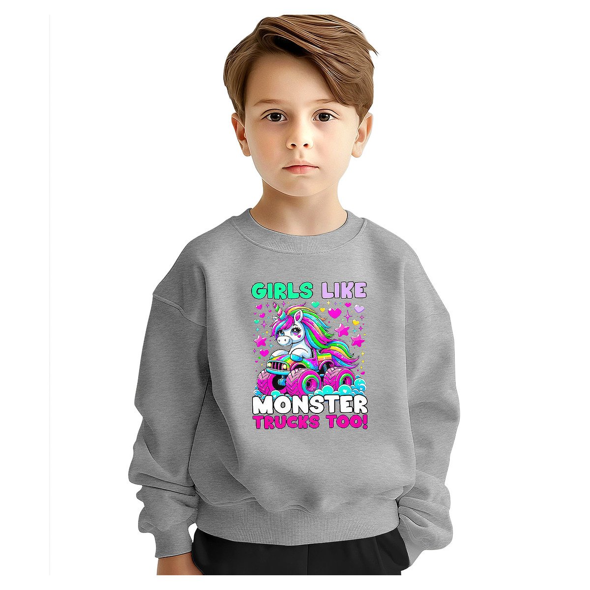 BLUZA DZIECIĘCA MONSTER TRUCK JEDNOROŻEC 134-140 DLA CHŁOPCA DZIEWCZYNKI