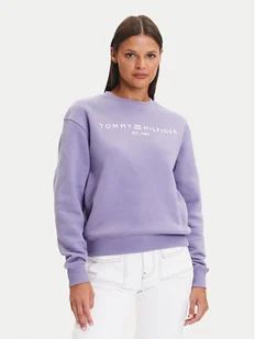 Tommy Hilfiger Bluza WW0WW39791 Fioletowy Relaxed Fit - Bluzy damskie - miniaturka - grafika 1