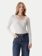 Bluzki damskie - Tommy Hilfiger Bluzka UW0UW06071 Szary Slim Fit - miniaturka - grafika 1