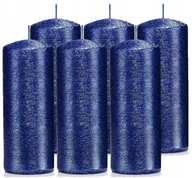 Świece - Świeczki ozdobne zestaw 6 świec granatowe 15/6 - miniaturka - grafika 1