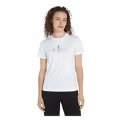 Koszulki i topy damskie - CALVIN KLEIN KOSZULKA DAMSKA T-SHIRT DIFFUSED MONOLOGO REGULAR BIAŁA r.XS - miniaturka - grafika 1