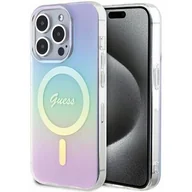 Etui i futerały do telefonów - Guess Etui Hardace IML Iridescent Magsafe do iPhone 15 Pro 6,1 cala Fioletowy GUHMP15LHITSU - miniaturka - grafika 1