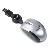 Myszki - Mysz przewodowa, Genius Micro Traveler V2, srebrna, optyczna, 1200DPI - miniaturka - grafika 1