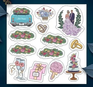 Naklejki do księgi gości, zestaw nr 57 - Wesele i ślub - miniaturka - grafika 1