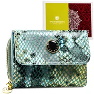 Portfele - Skórzany portfel damski mały na zatrzask i suwak PETERSON portmonetka na gotówkę elegancki prezent ochrona RFID - miniaturka - grafika 1