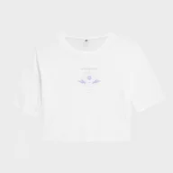 Koszulki sportowe damskie - Damski t-shirt crop top do jogi 4F 4FSS22TFTSF271 - miniaturka - grafika 1