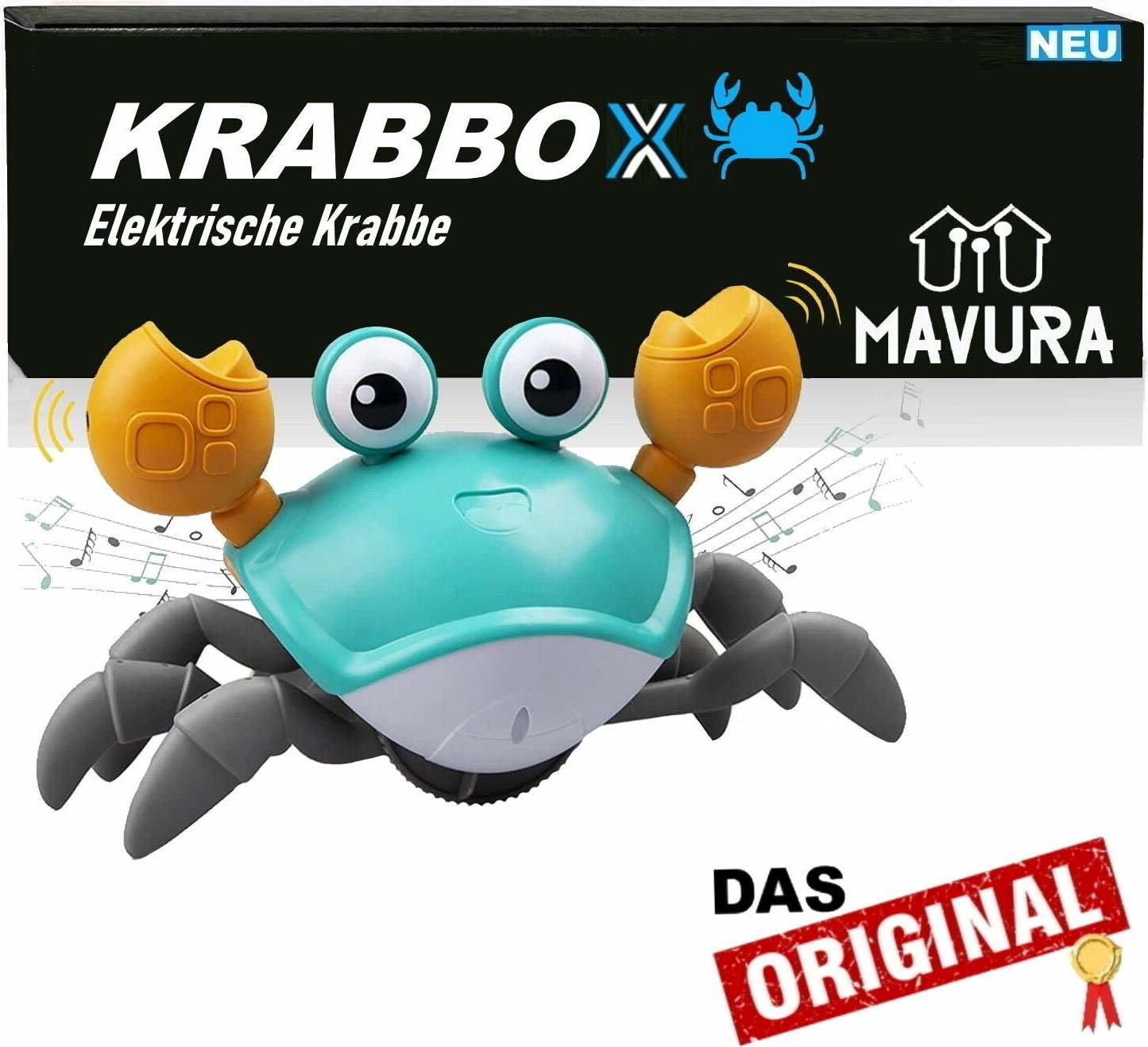 KRABBOX Elektryczny krab Pełzająca zabawka elektryczna Muzyka Czujniki LED