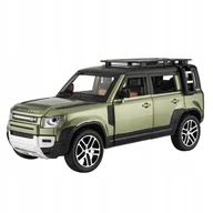 Zabawki zdalnie sterowane - LAND ROVER DEFENDER METALOWY MODEL SAMOCHODU 1:24 DŹWIĘK ŚWIATŁO ZIELONY - miniaturka - grafika 1