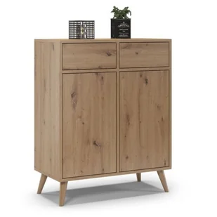 Komoda na nóżkach do sypialni, SKAND, 80x40x100 cm, dąb, mat - Komody - miniaturka - grafika 1