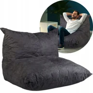 Pufy i podnóżki - Relaxdays Beanbag Pufa Siedzisko Poduszka XXL 75X100X90CM Szara Z Oparciem - miniaturka - grafika 1