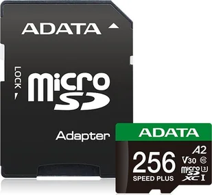 Karta ADATA Speed Plus MicroSDXC 256 GB Class 3 UHS-I/U3 A2 V30 UD256GUI3V30A2SP-RA1 - Karty pamięci - miniaturka - grafika 1
