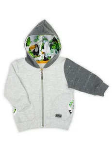 Chłopięca bluza z kapturem szara Nicol,r.80 - Bluzy dla chłopców - miniaturka - grafika 1