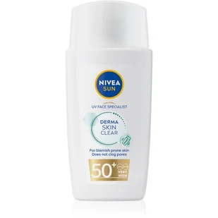 NIVEA Sun UV Face Derma Blemish Control Fluid SPF50+ Nawilżający Balsam Z Filtrem Do Skóry Z Niedoskonałościami 40ml - Balsamy i kremy do ciała - miniaturka - grafika 1